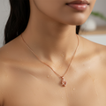Rose Gold Crystal Heart Pendant Necklace