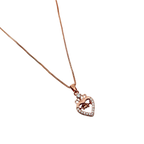 Rose Gold Crystal Heart Pendant Necklace