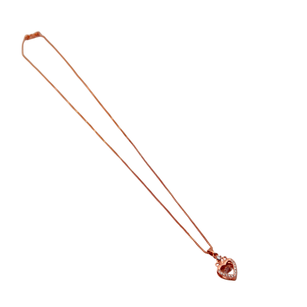 Rose Gold Crystal Heart Pendant Necklace