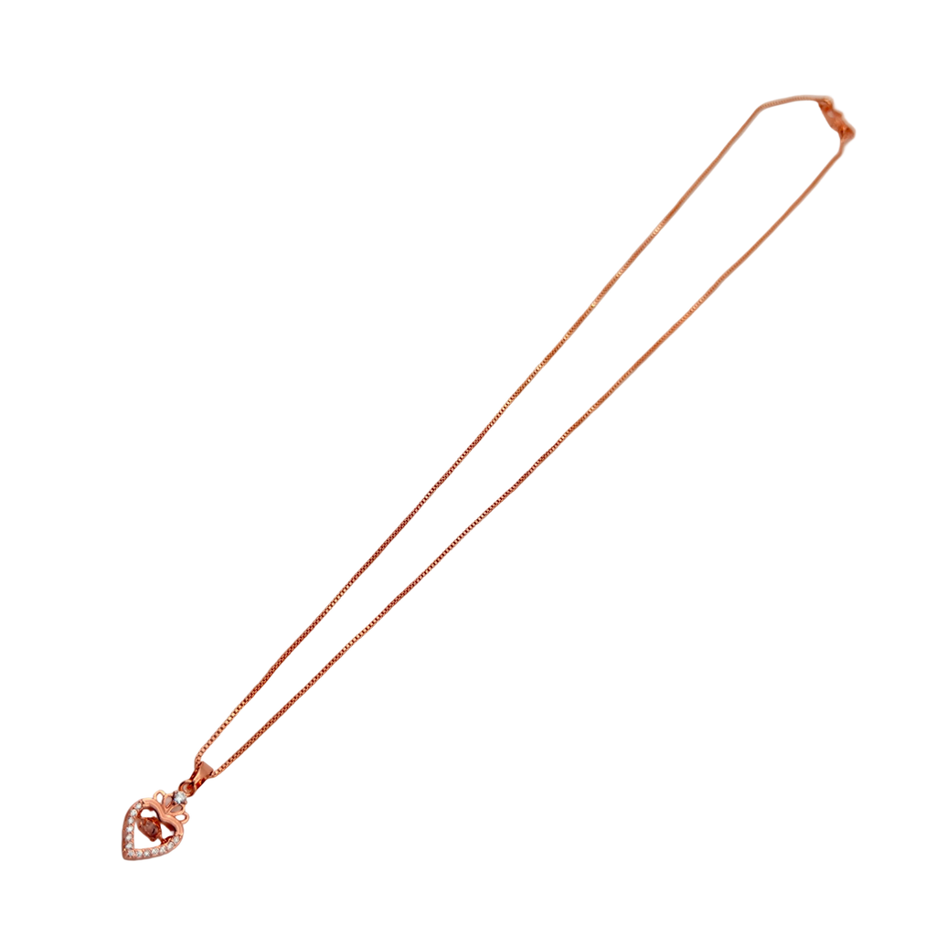 Rose Gold Crystal Heart Pendant Necklace
