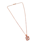 Rose Gold Floral Crystal Pendant Necklace