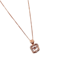 Rose Gold Floral Crystal Pendant Necklace