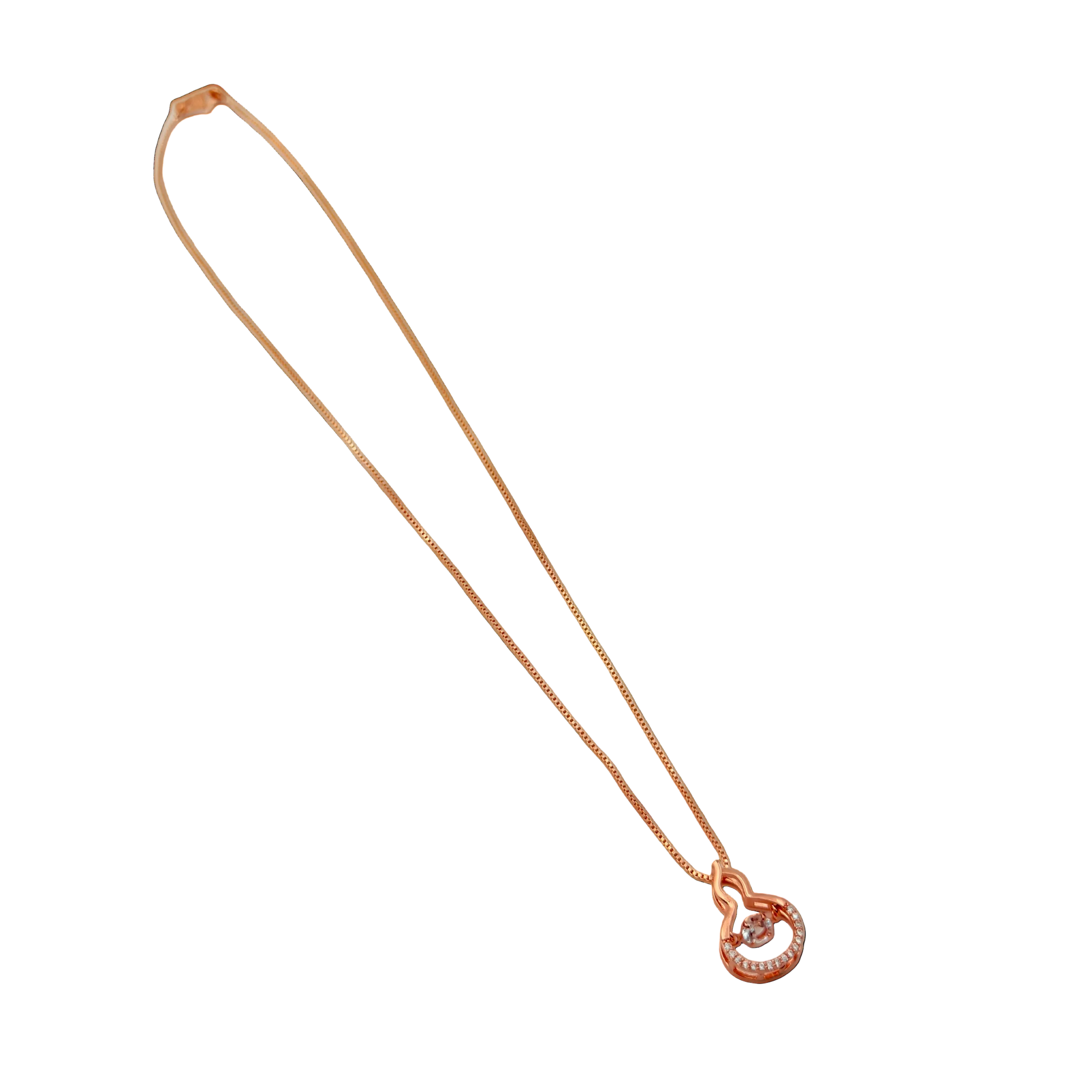 Rose Gold Swan Krystal Pendant Necklace