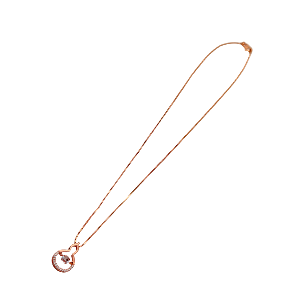 Rose Gold Swan Krystal Pendant Necklace