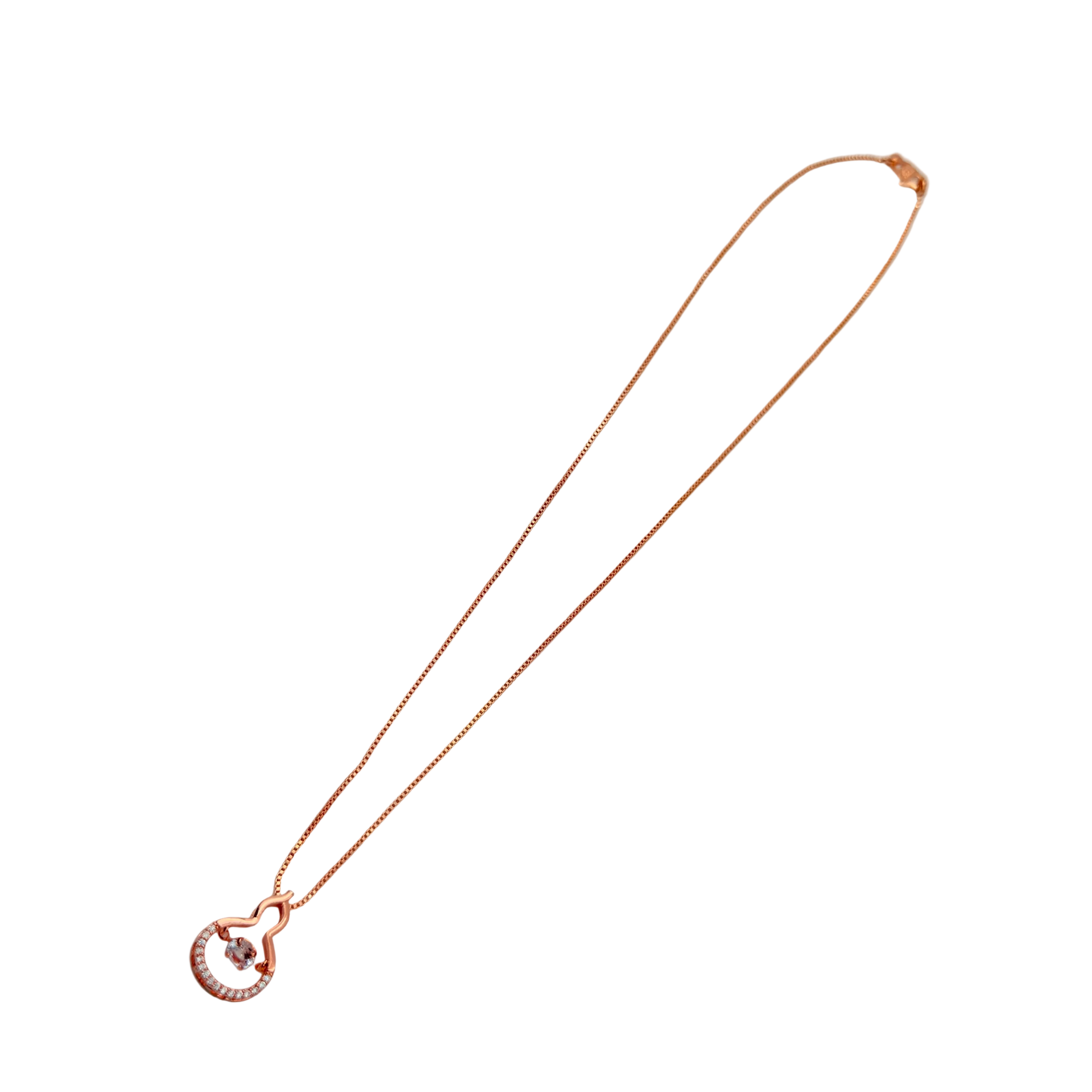 Rose Gold Swan Krystal Pendant Necklace