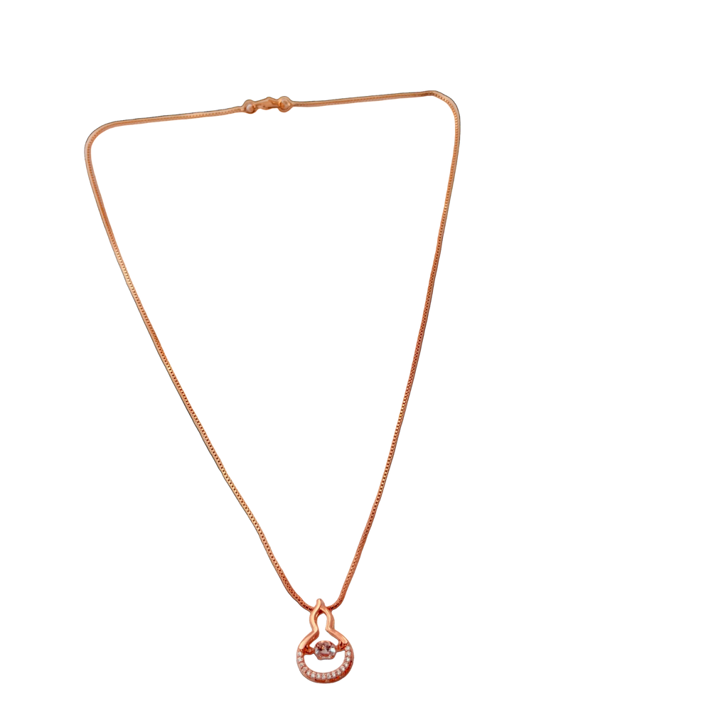 Rose Gold Swan Krystal Pendant Necklace