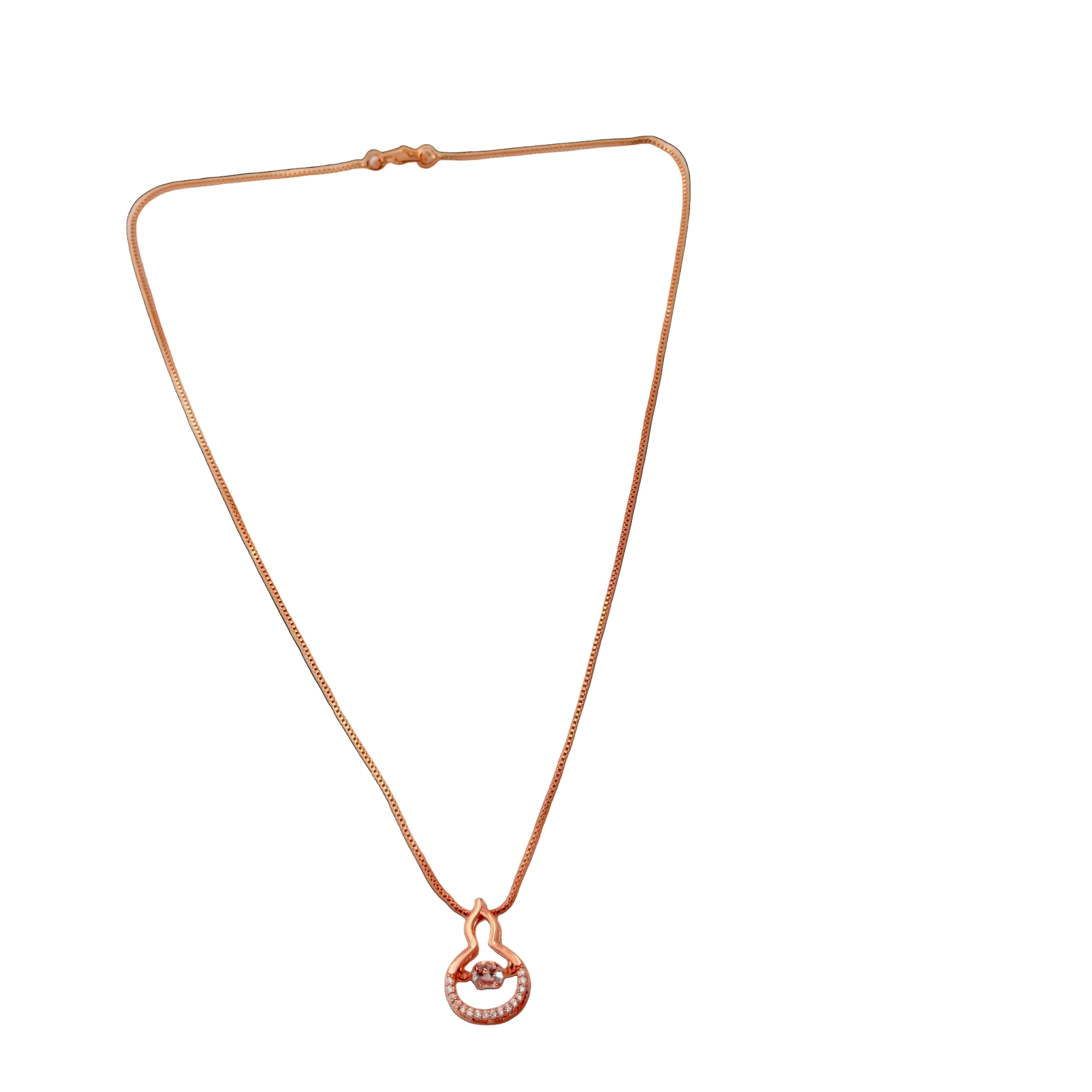 Rose Gold Swan Krystal Pendant Necklace