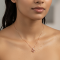 Rose Gold Clover Crystal Pendant Necklace