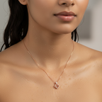 Rose Gold Clover Crystal Pendant Necklace