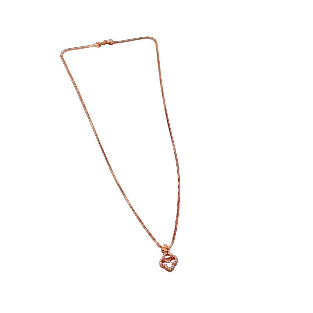 Rose Gold Clover Crystal Pendant Necklace
