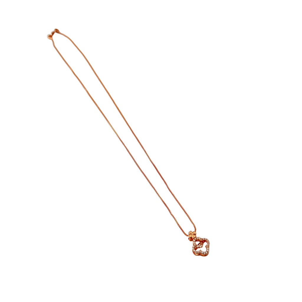 Rose Gold Clover Crystal Pendant Necklace