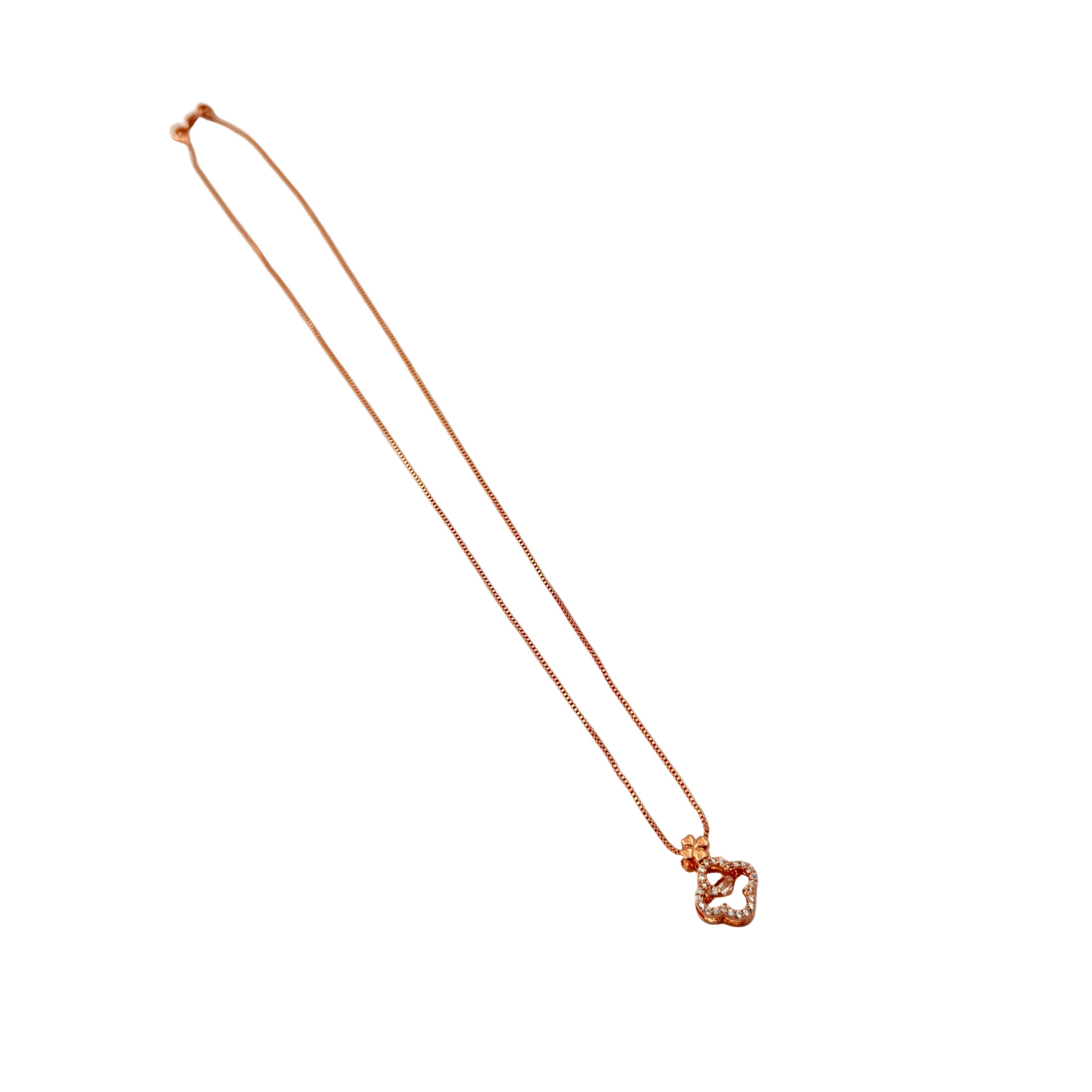 Rose Gold Clover Crystal Pendant Necklace