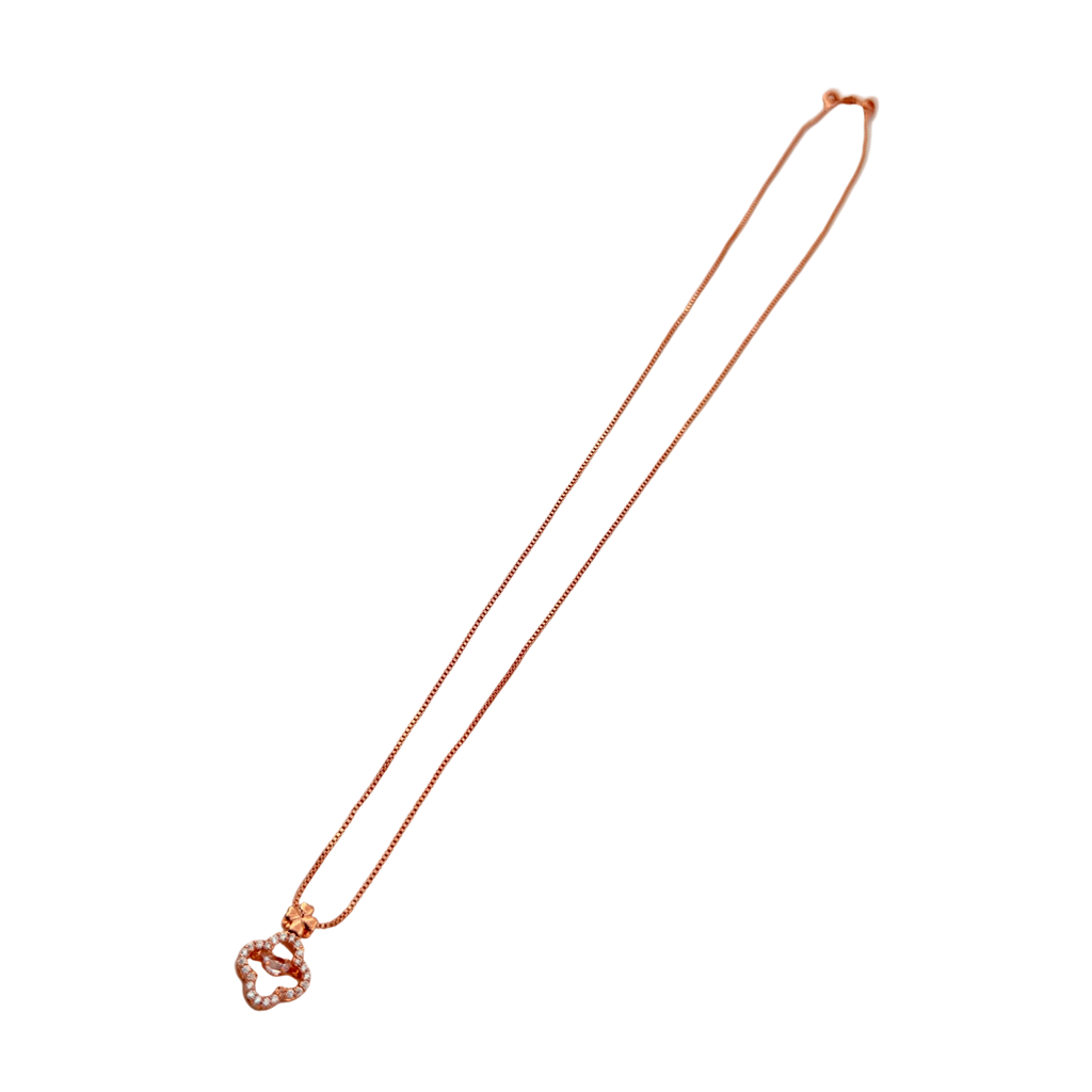 Rose Gold Clover Crystal Pendant Necklace