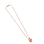 Rose Gold Heart Lock Crystal Pendant Necklace