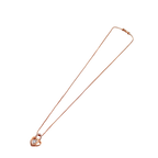 Rose Gold Heart Lock Crystal Pendant Necklace