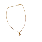 Gold Floral Crystal Pendant Necklace