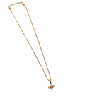 Gold Floral Crystal Pendant Necklace