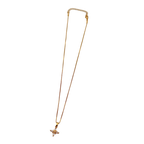 Gold Floral Crystal Pendant Necklace