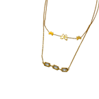Gold Layered Butterfly Crystal Necklace