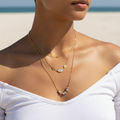 Gold Evil Eye Layered Crystal Necklace