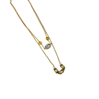 Gold Evil Eye Layered Crystal Necklace