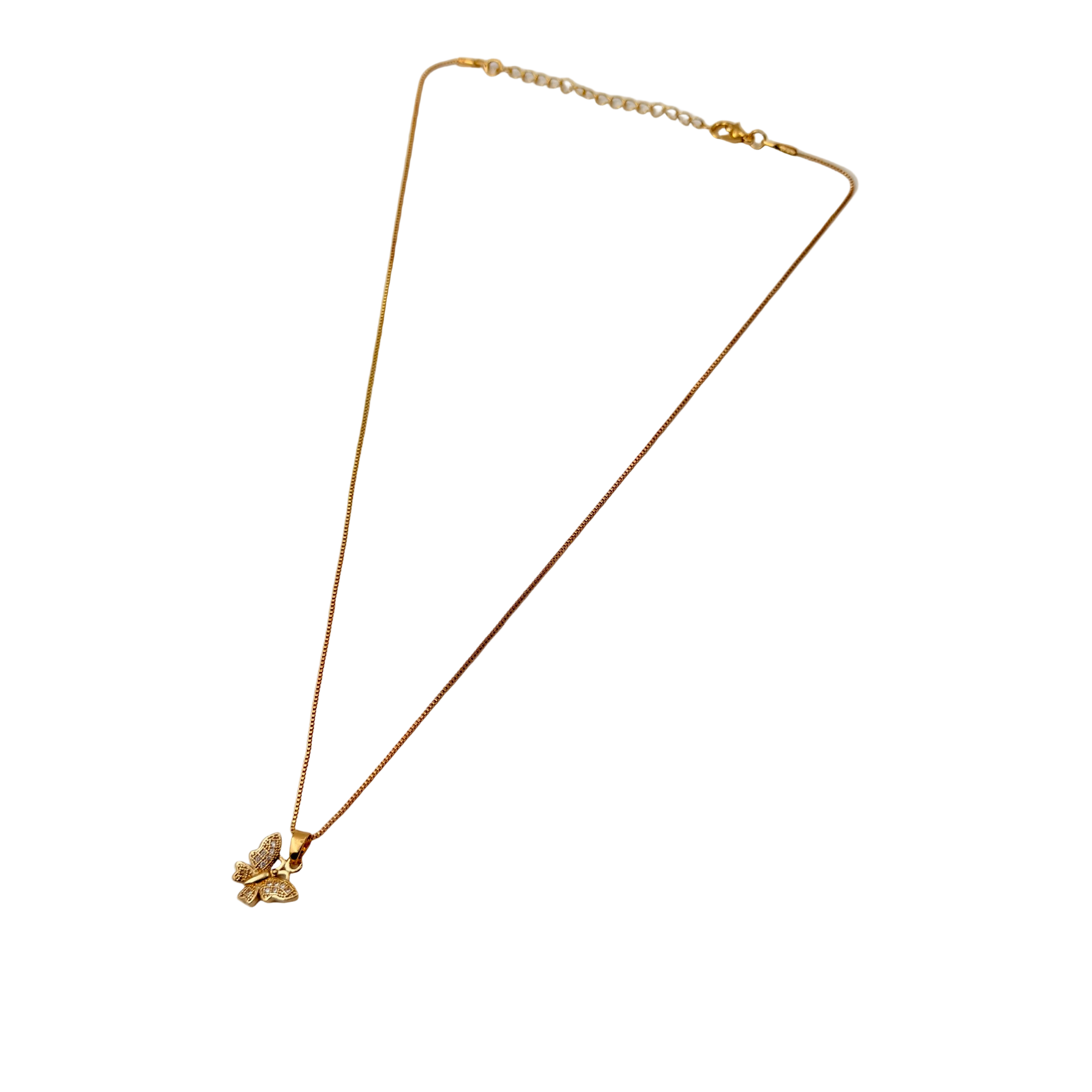 Gold Crystal Dragonfly Necklace