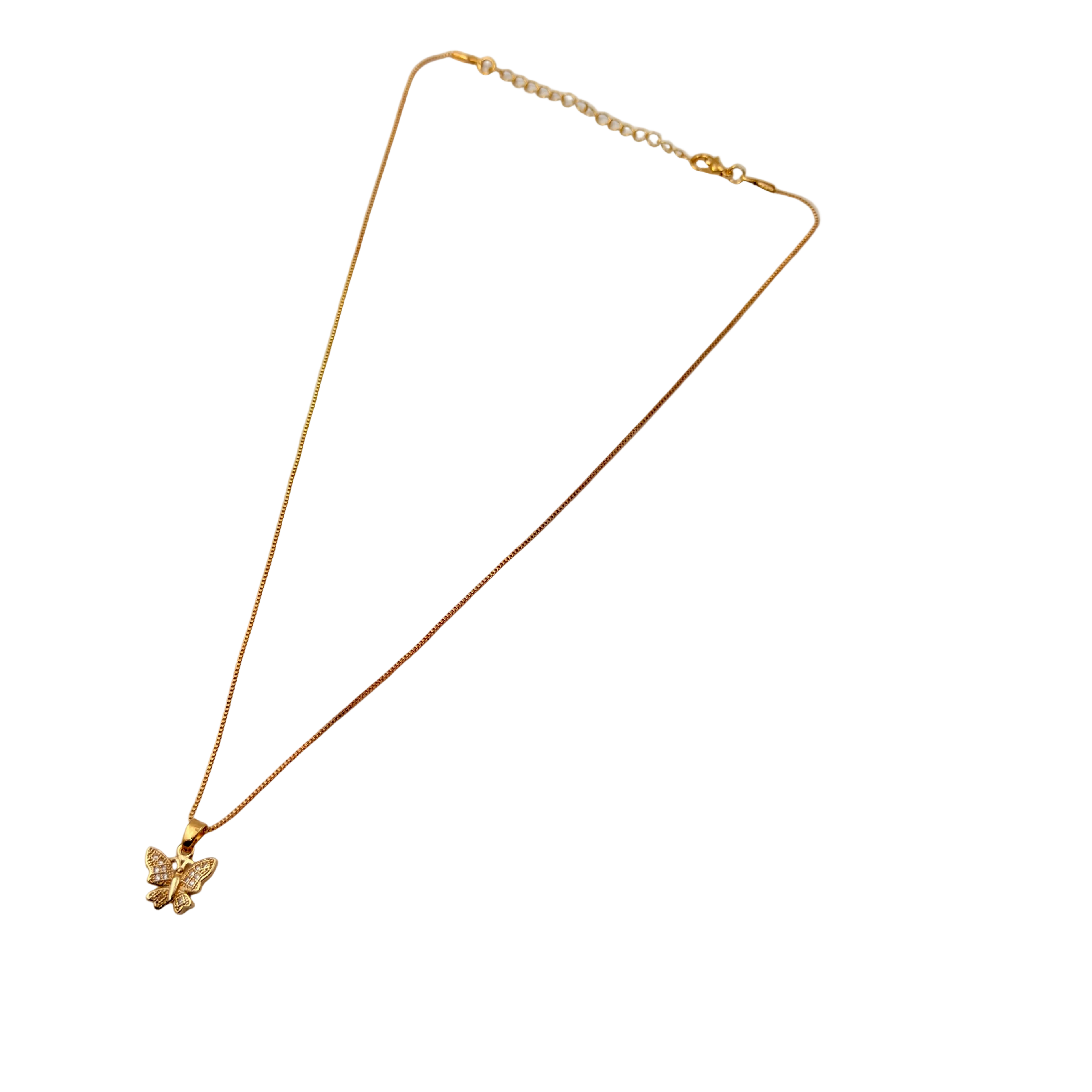 Gold Crystal Dragonfly Necklace