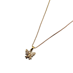 Gold Crystal Dragonfly Necklace