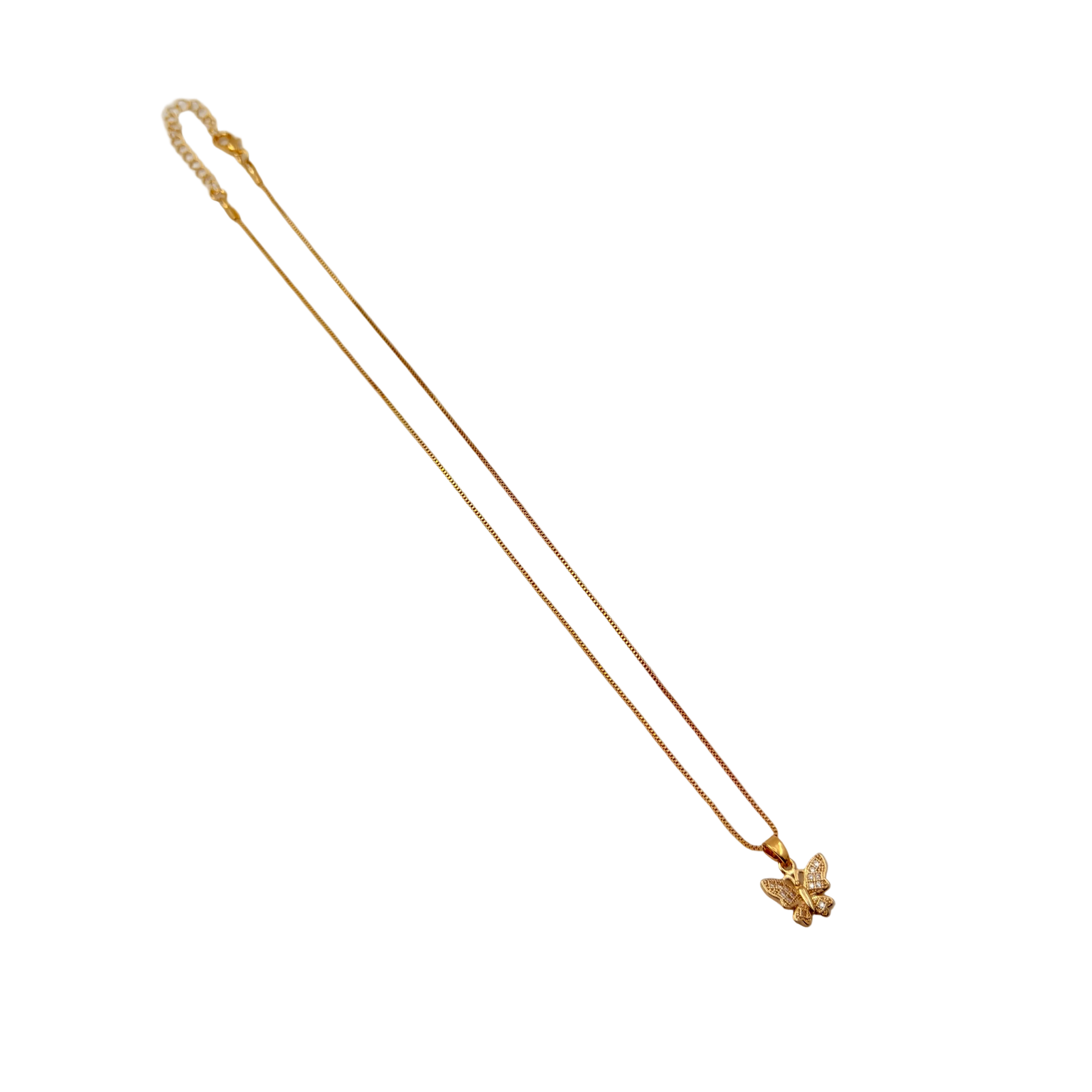 Gold Crystal Dragonfly Necklace