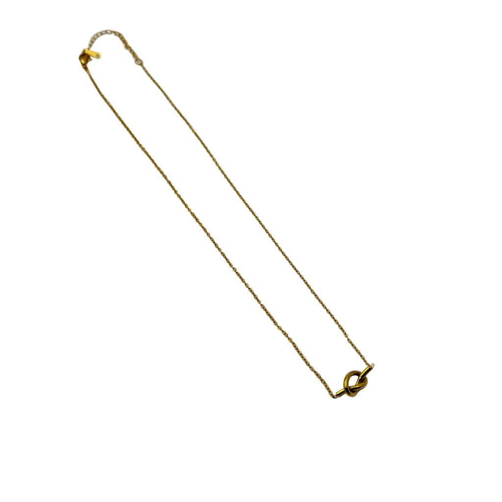 Minimal Gold Knot Necklace