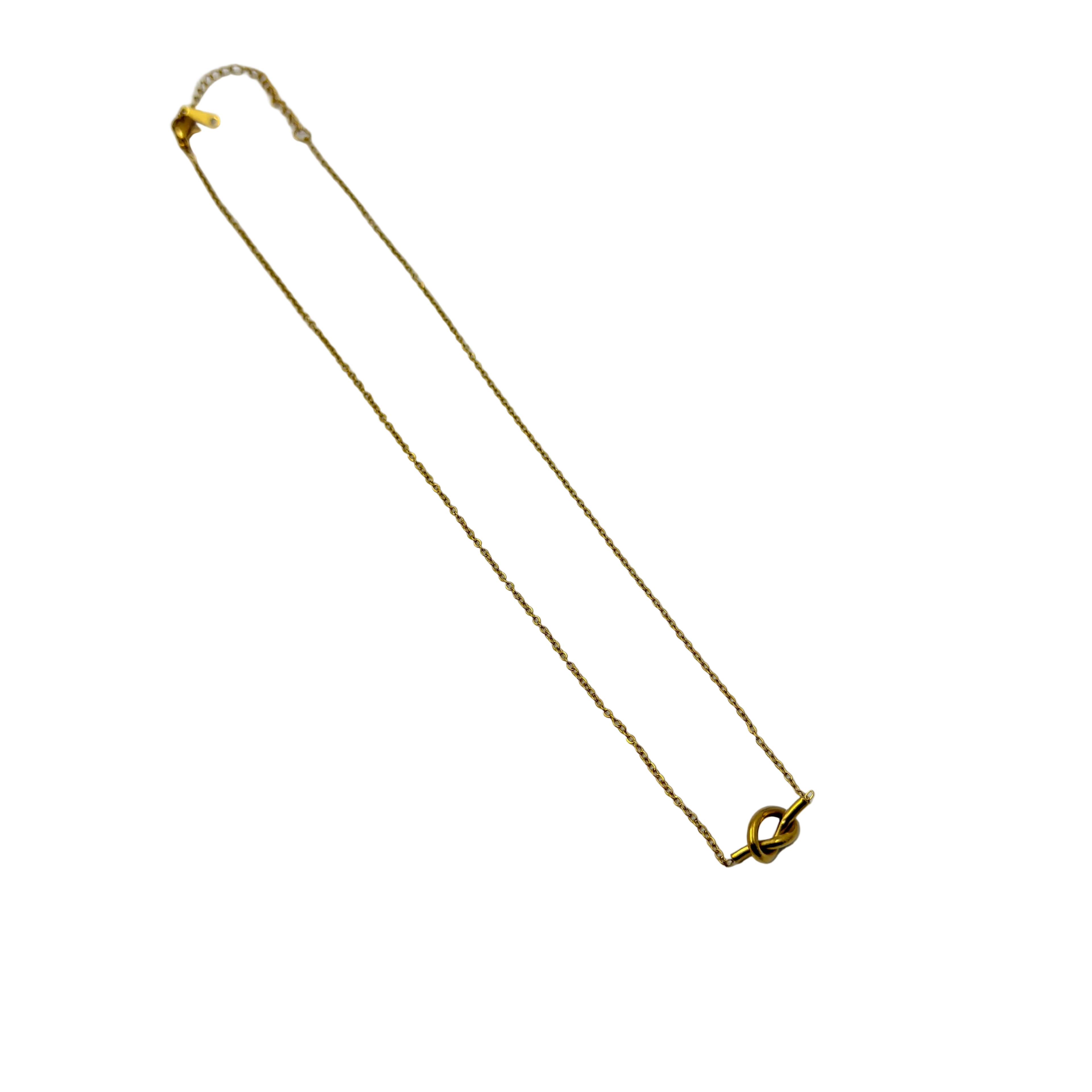Minimal Gold Knot Necklace