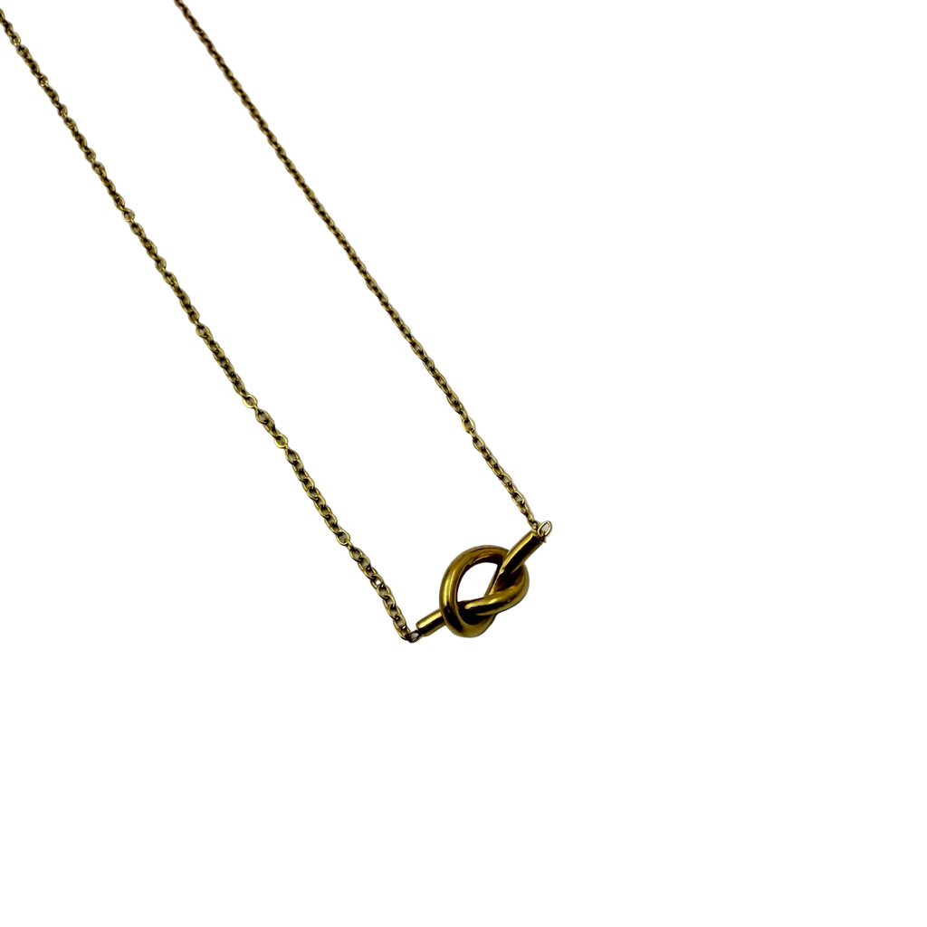 Minimal Gold Knot Necklace