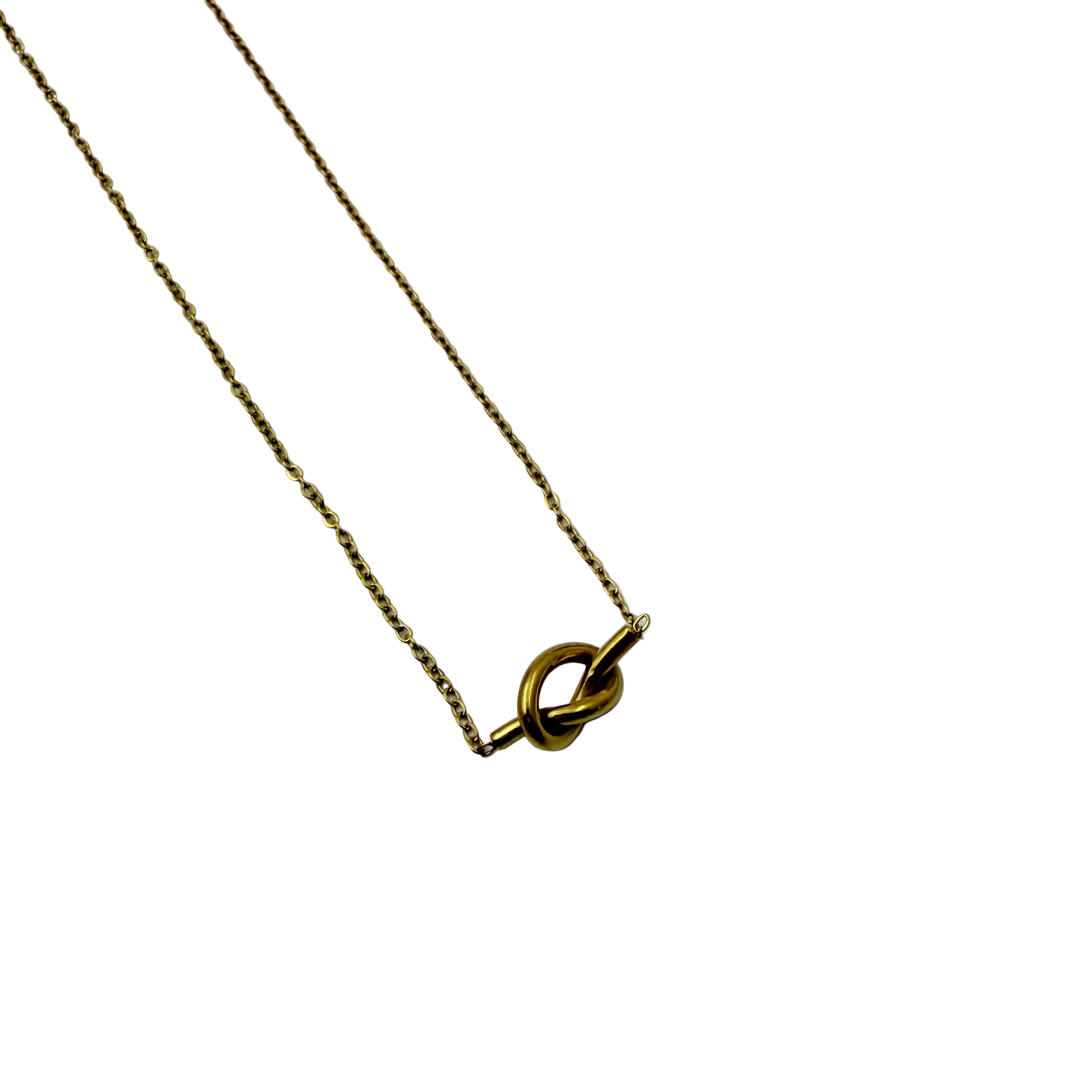 Minimal Gold Knot Necklace