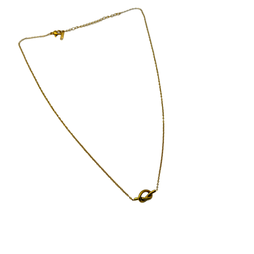 Minimal Gold Knot Necklace