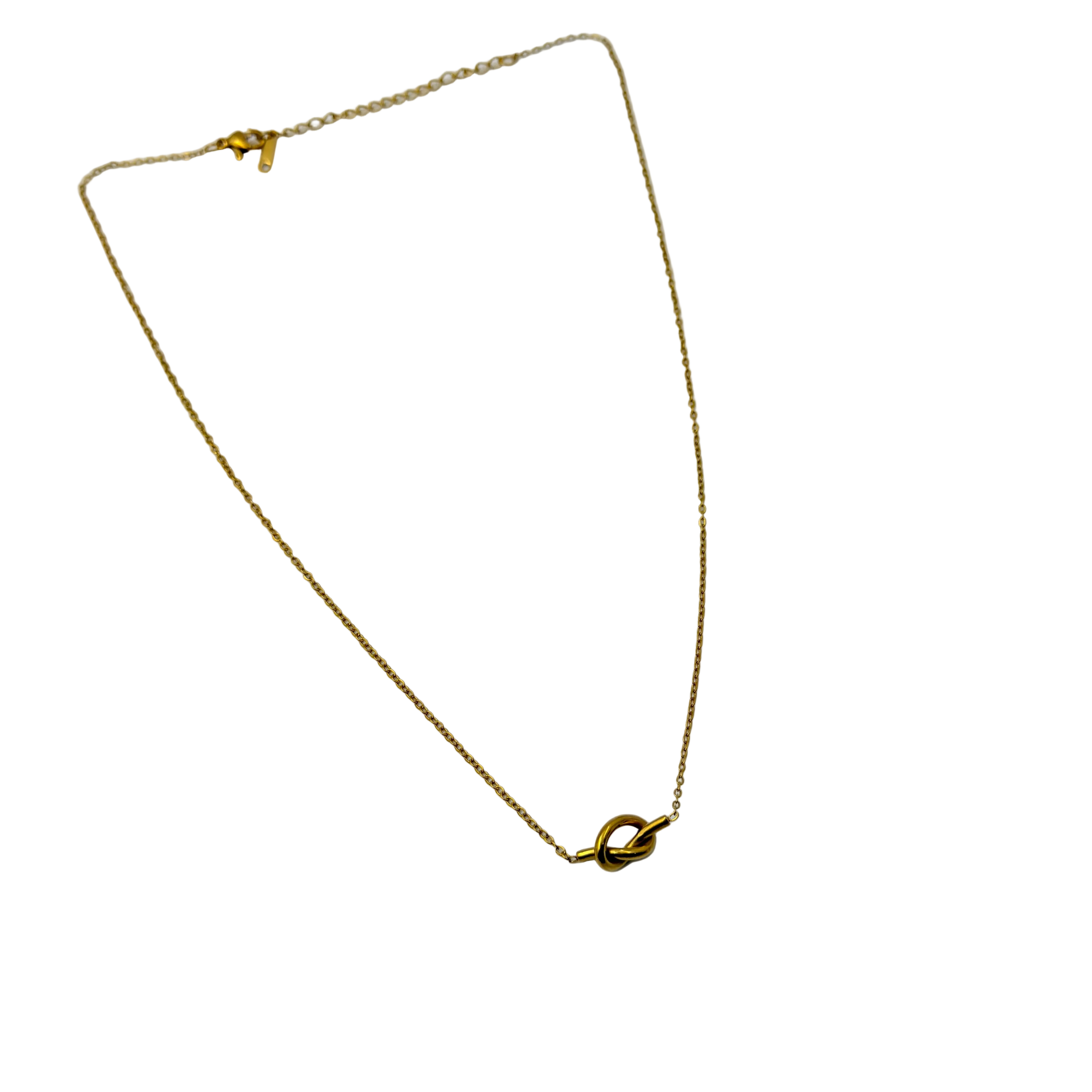 Minimal Gold Knot Necklace