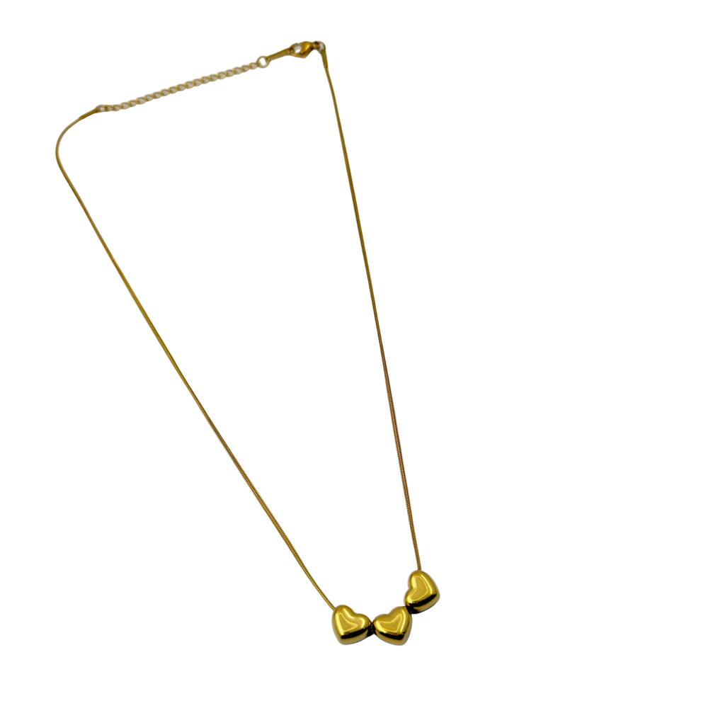 Triple Heart Gold Necklace