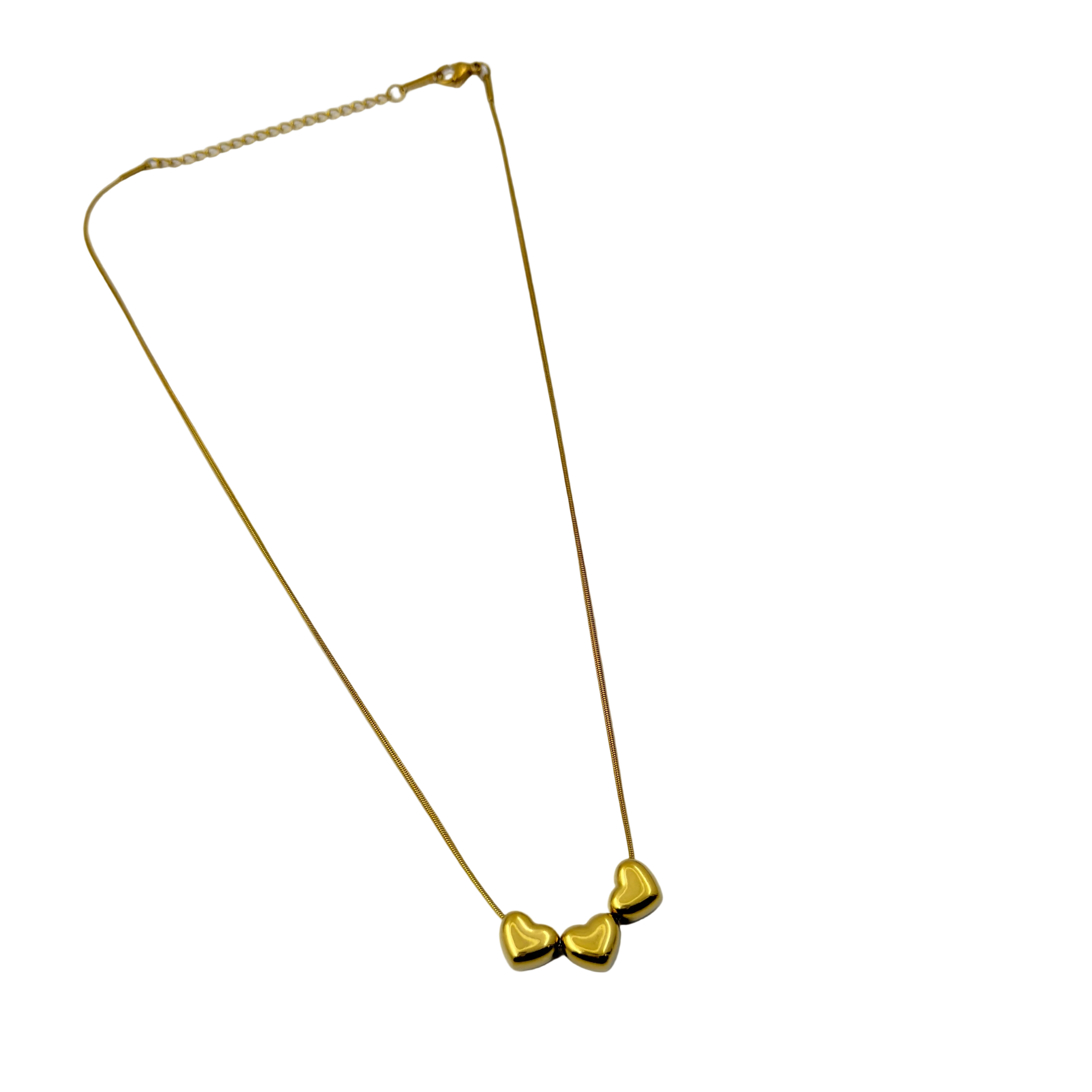 Triple Heart Gold Necklace