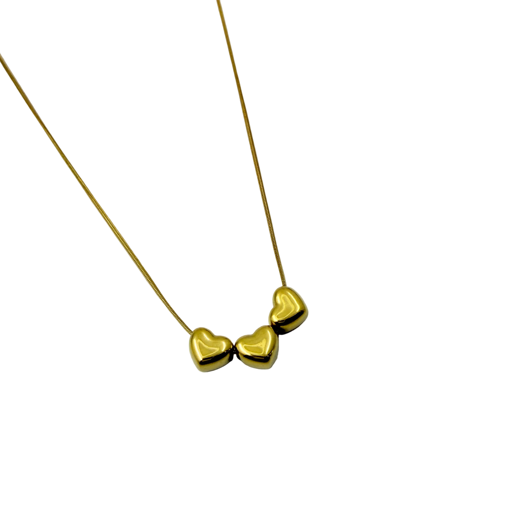 Triple Heart Gold Necklace