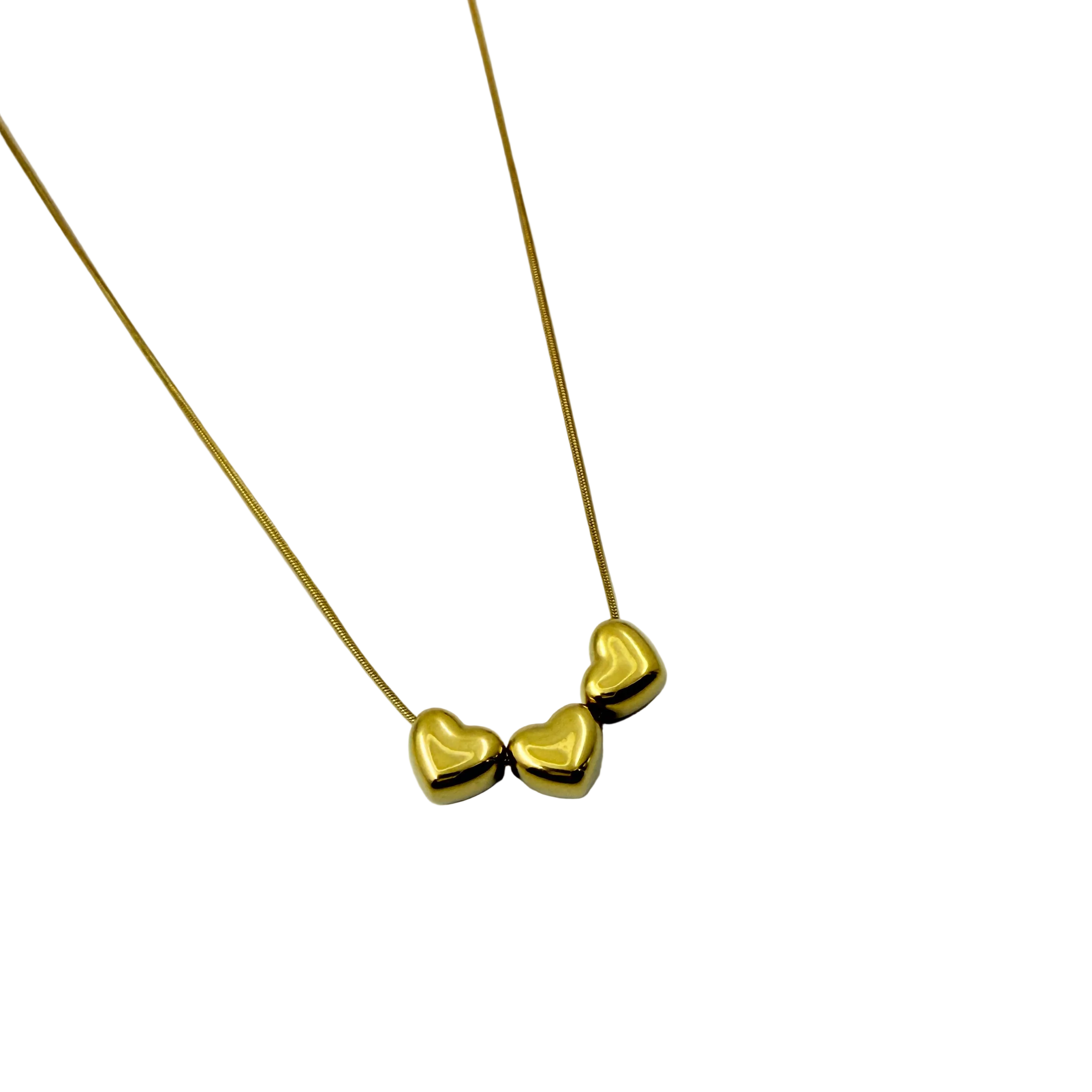 Triple Heart Gold Necklace