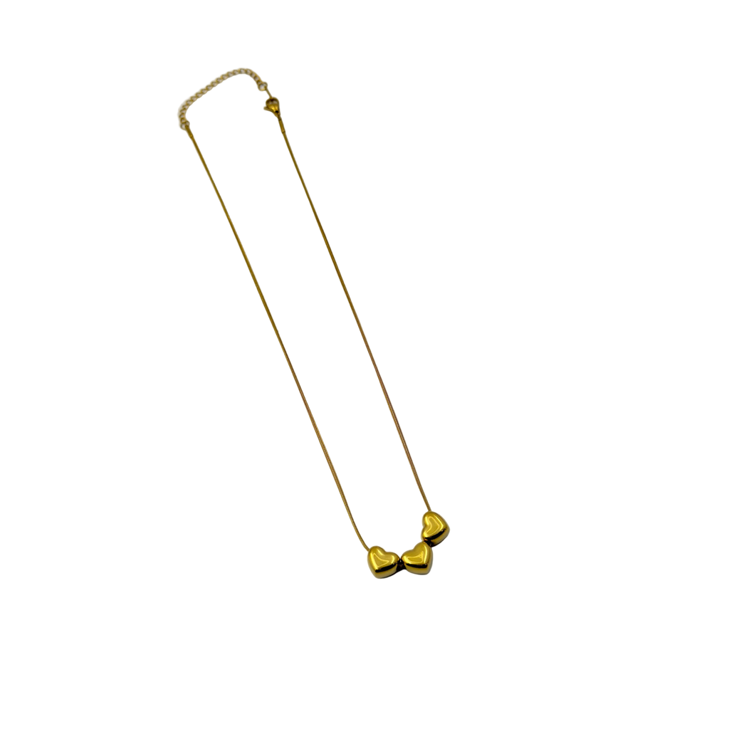 Triple Heart Gold Necklace
