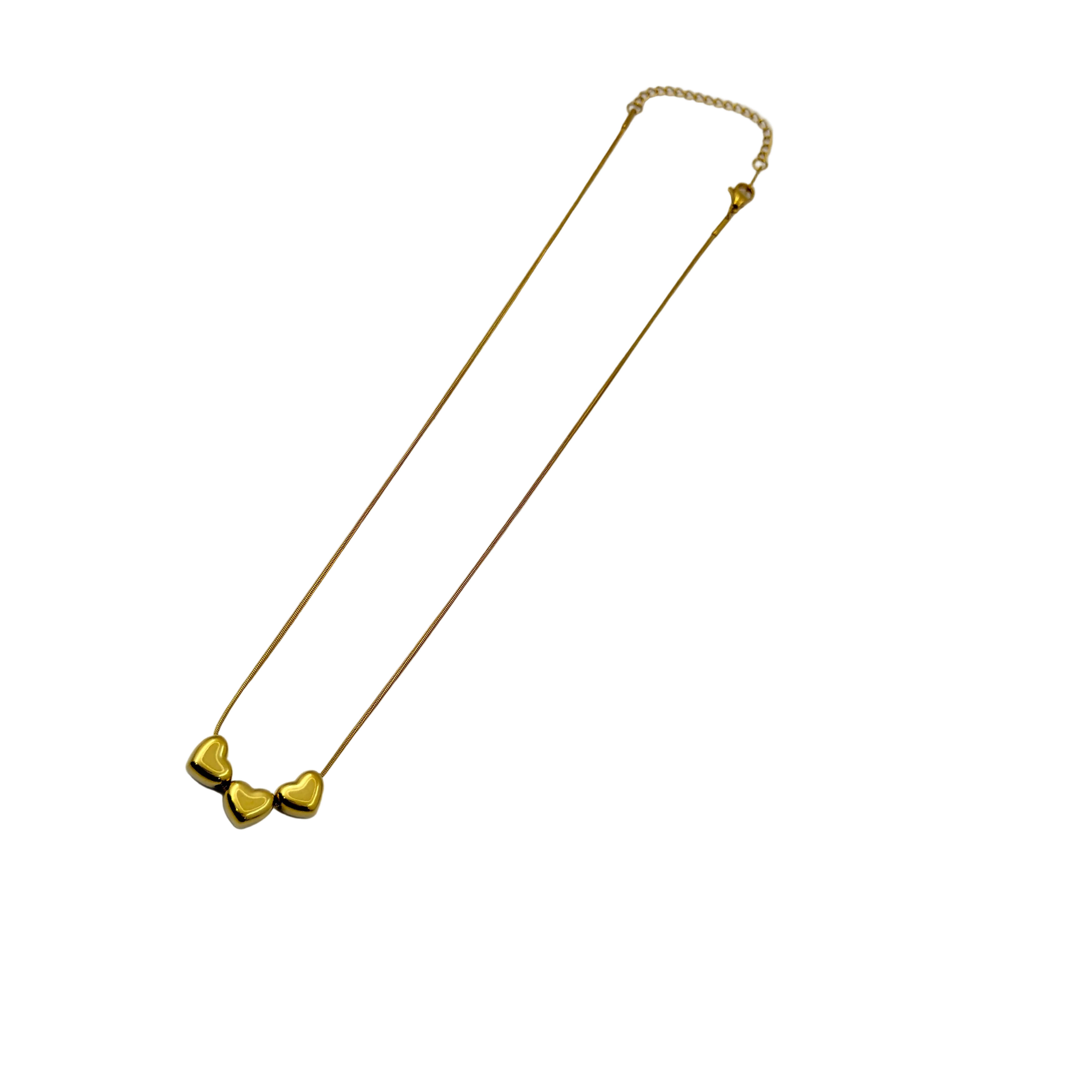 Triple Heart Gold Necklace