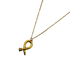 Minimal Gold Ribbon Loop Necklace
