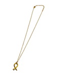 Minimal Gold Ribbon Loop Necklace