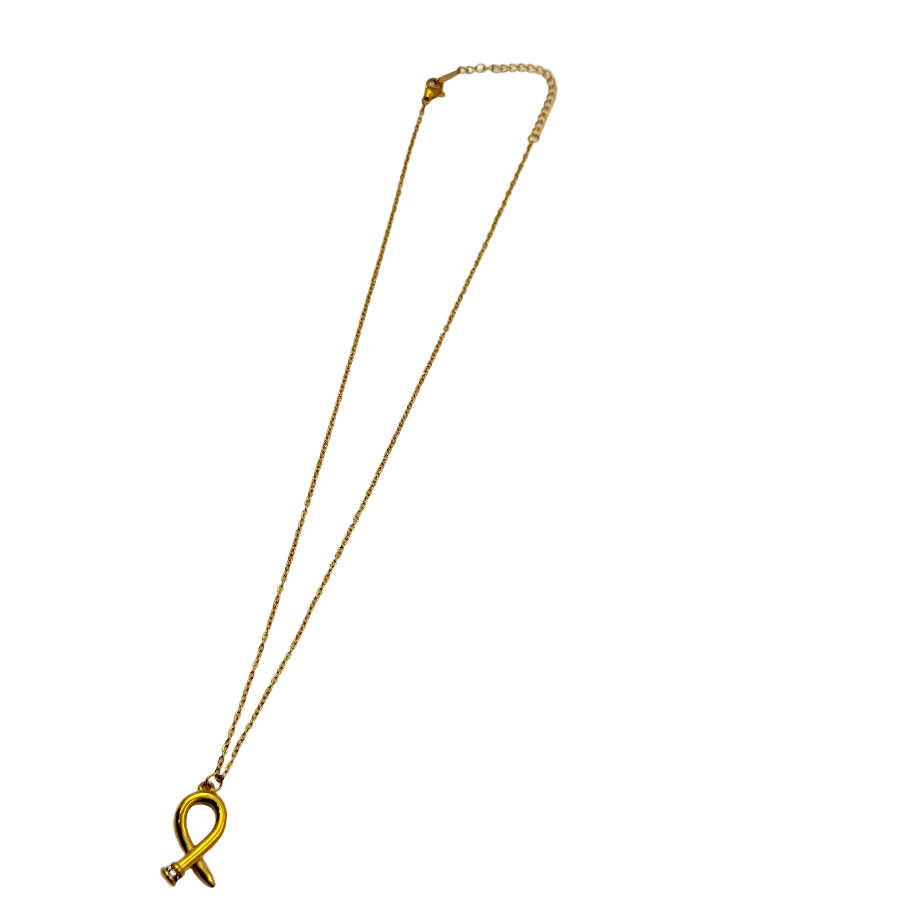 Minimal Gold Ribbon Loop Necklace