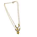 Layered Gold Heart Beaded Necklace