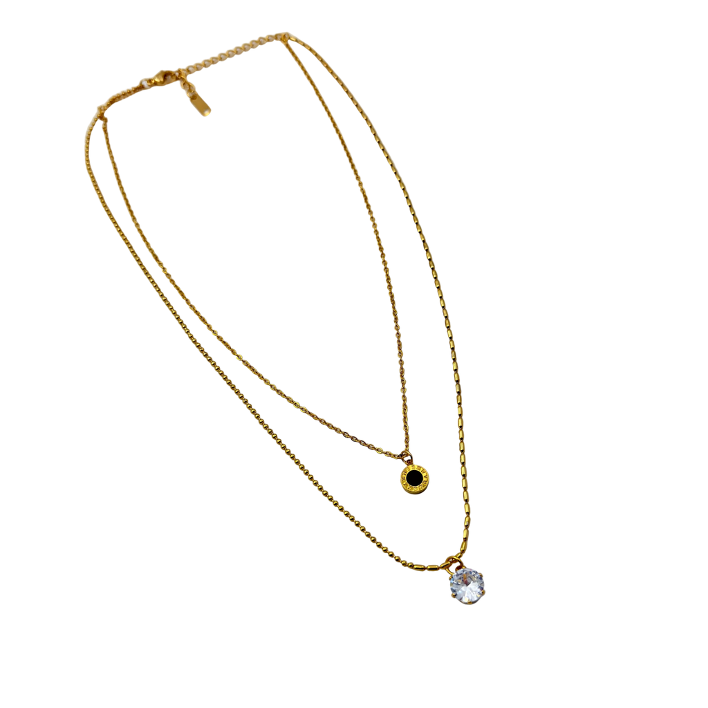 Luxury Layered Crystal Pendant Necklace