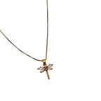 Crystal Dragonfly Gold Necklace