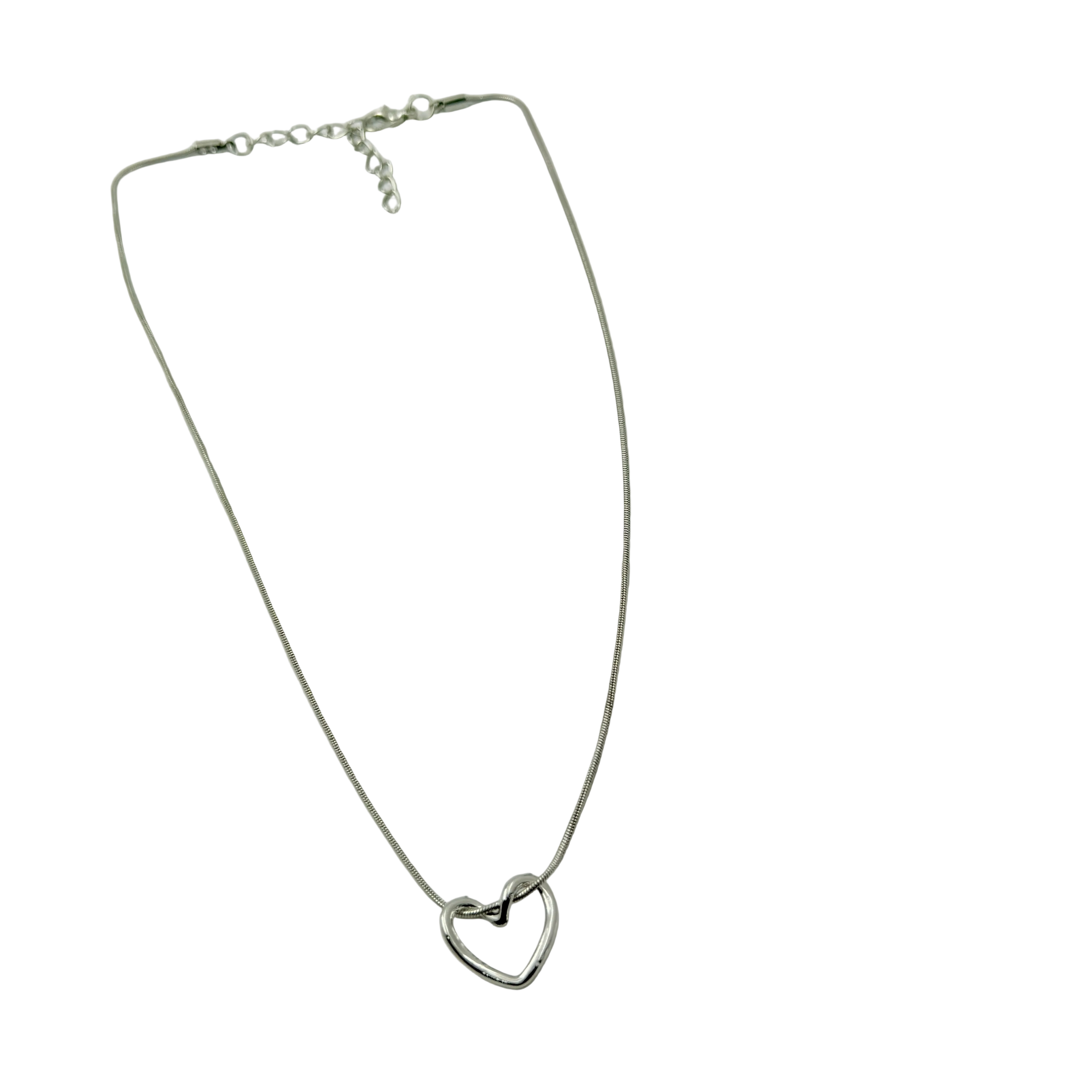 Minimal Open Heart Silver Necklace