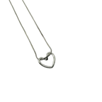 Minimal Open Heart Silver Necklace