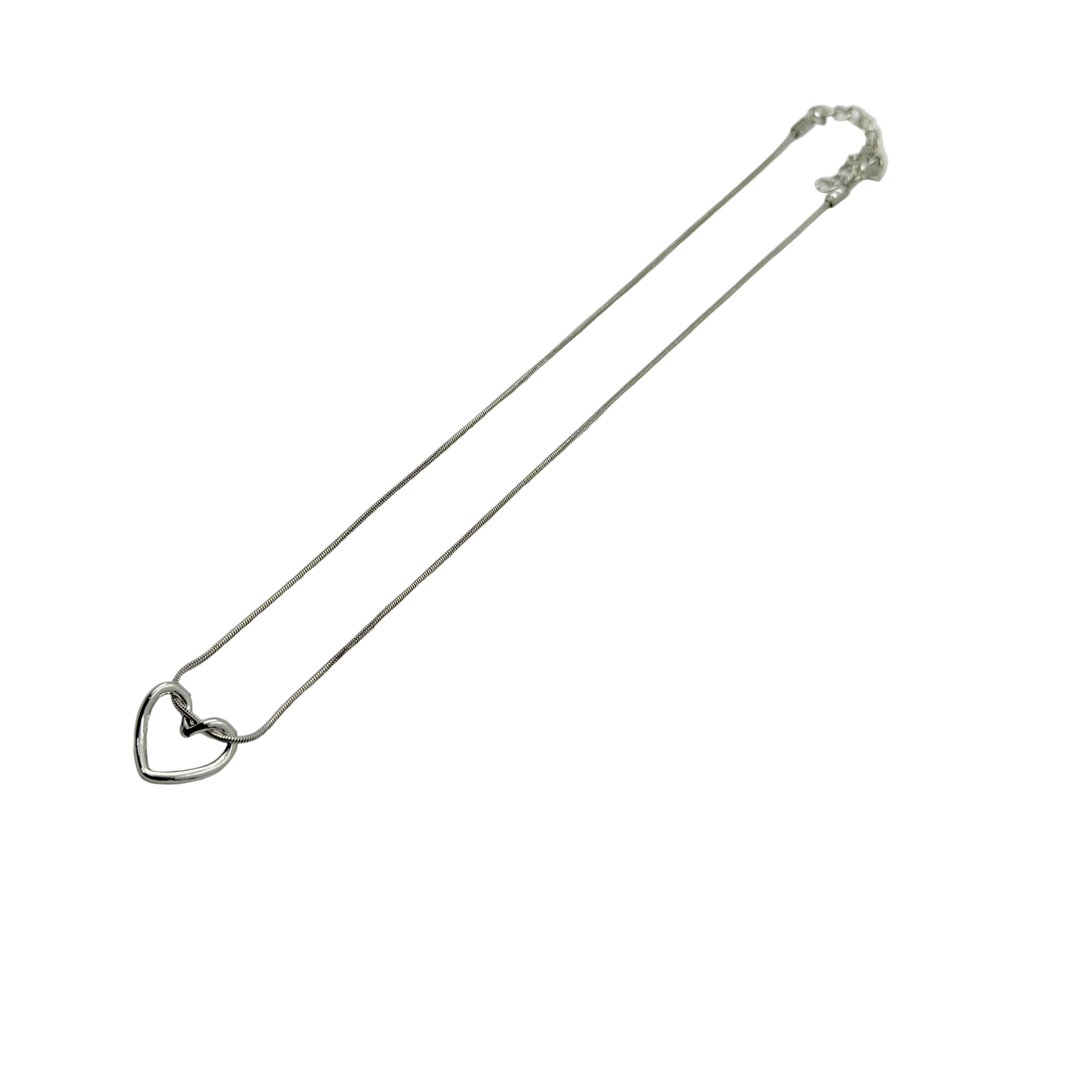 Minimal Open Heart Silver Necklace